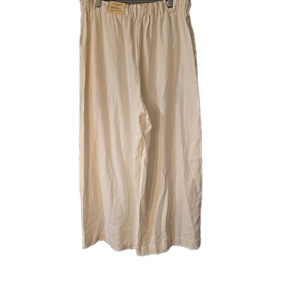 NWT Max Studio White Linen Blend Drawstring Wide Leg Trouser Pants Womans Sz XL - Picture 3 of 9